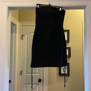 Express Strapless Dress with Lace-Up Sides